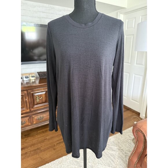 LULULEMON Black Uncovered Tall Long Sleeve Back Tie Top Womens Size 10 - Picture 2 of 9